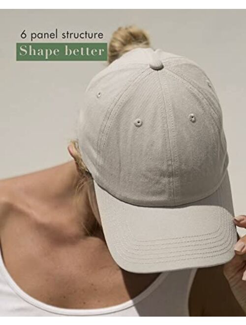 Furtalk Men and Women Vintage Washed Distressed Cotton Baseball Cap Plain Blank Adjustable Classic Baseball Hat Cap