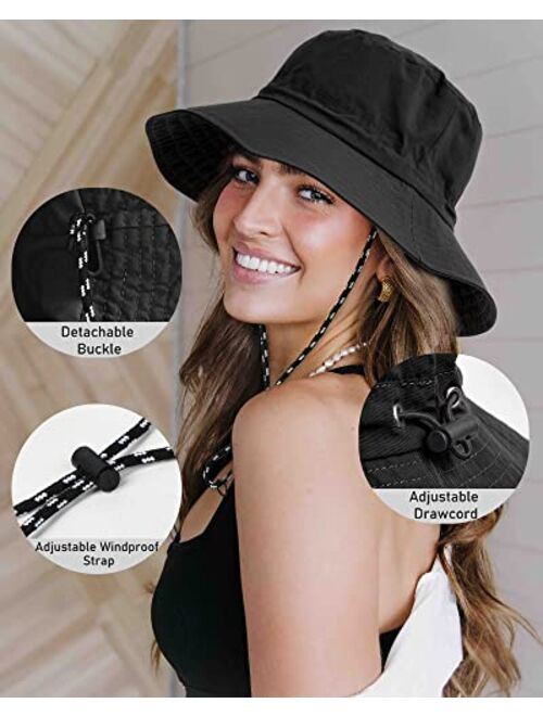 FURTALK Bucket Hat for Women Packable Sun Hat Nylon Travel Hat Wide Brim UV Protection Summer Hat