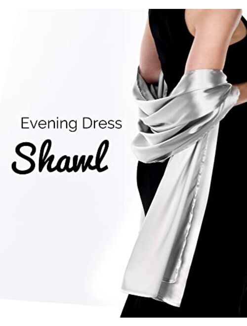 FURTALK Satin Shawls and Wraps for Evening Dresses Womens Silky Shawls Scarf for Weddings Dressy Formal