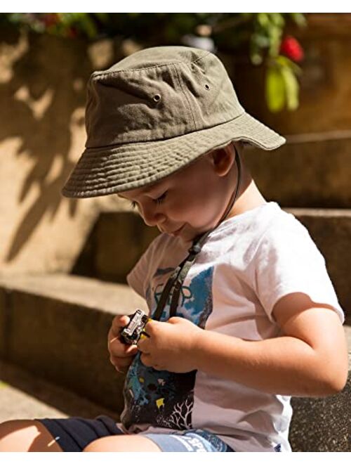 FURTALK Kids Bucket Hat Cotton Summer Toddler Sun Hat for Boys Girls Bucket Hat with Strings