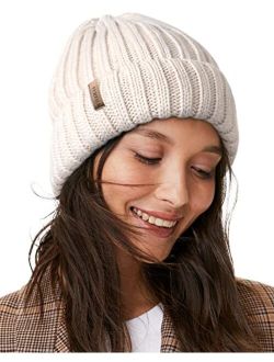 Winter Hats for Women Fleece Lined Beanie Cable Knit Chunky Beanies Womens Snow Cap