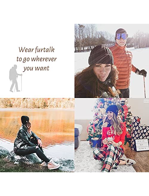 FURTALK Winter Hats for Women Fleece Lined Beanie Cable Knit Chunky Beanies Womens Snow Cap