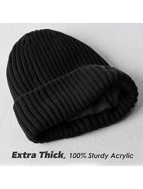 FURTALK Beanie Men Women Warm Winter Hats Acrylic Knit Cuffed Beanie Daily Beanie Hat Unisex Plain Skull Cap