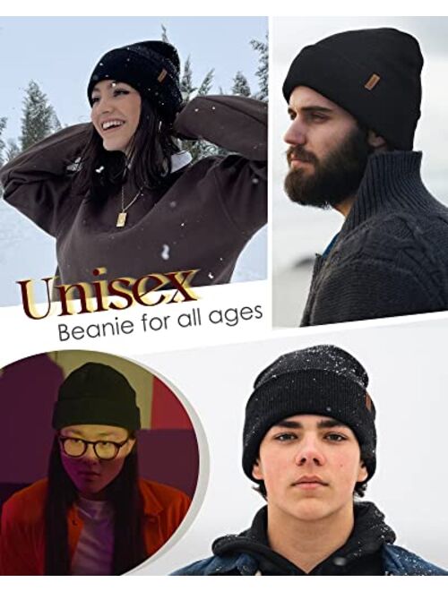 FURTALK Beanie for Men Women Cuffed Plain Skull Hat Unisex Winter Knit Cap Men and Womens Beanie