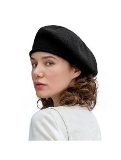 Beret Hat Women Knit Slouchy Beanie Hats Soft Warm Winter Hats for Women Lady Classic French Beret Hats