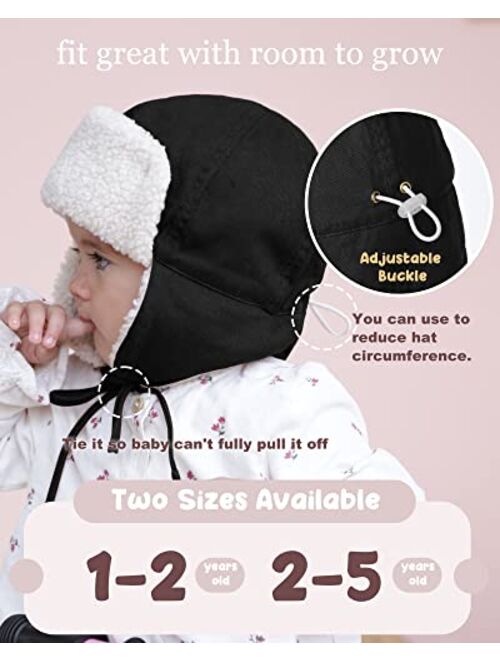 FURTALK Toddler Winter Hat Kids Boys Winter Hats with Ear Flaps Trapper Hat Baby Girl Beanie Fleece Lined Warm Hats