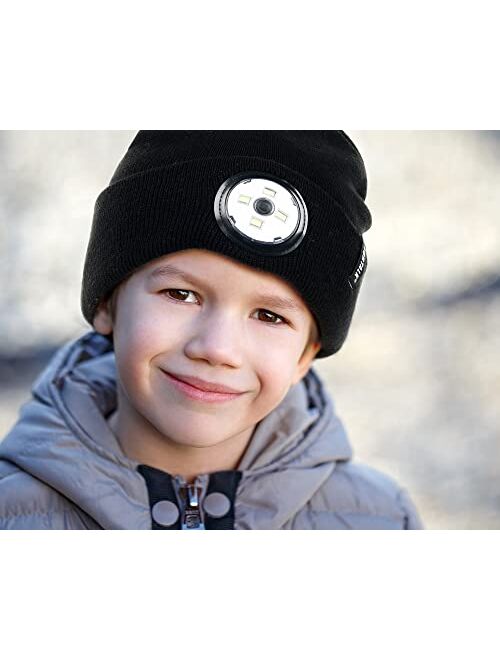 FURTALK Kids Beanie with Light for Boys Girls Winter Hats Toddler Unisex Led Knitted Hat for Winter Warm Beanie Caps