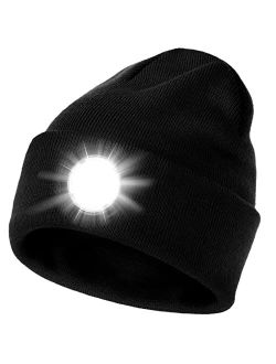 Beanie with Light Mens Womens Led Winter Hat with Light Warm Beanies Hats for Men Dad Father Husband Mom