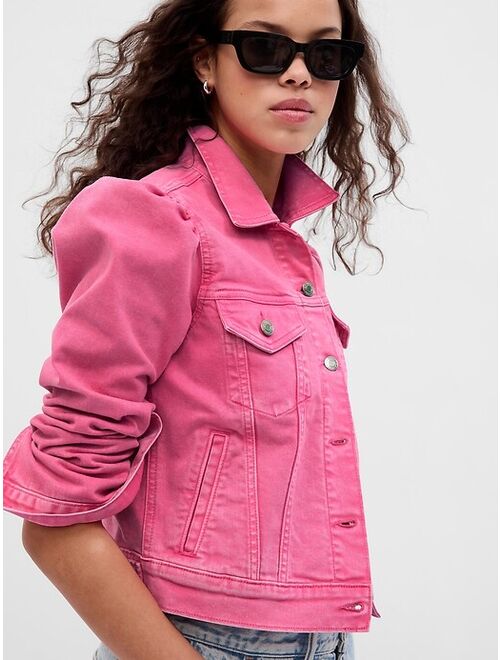 Gap Barbie Adult Puff Sleeve Icon Denim Jacket