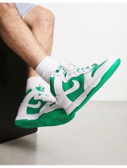 Dunk Retro High sneakers in white and green