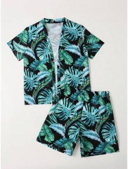 Boys Tropical Print Kimono & Beach Shorts