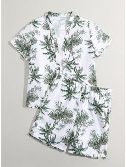 Boys Tropical Print Kimono & Shorts