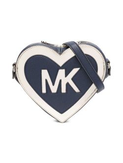 Kids heart shaped logo-patch bag