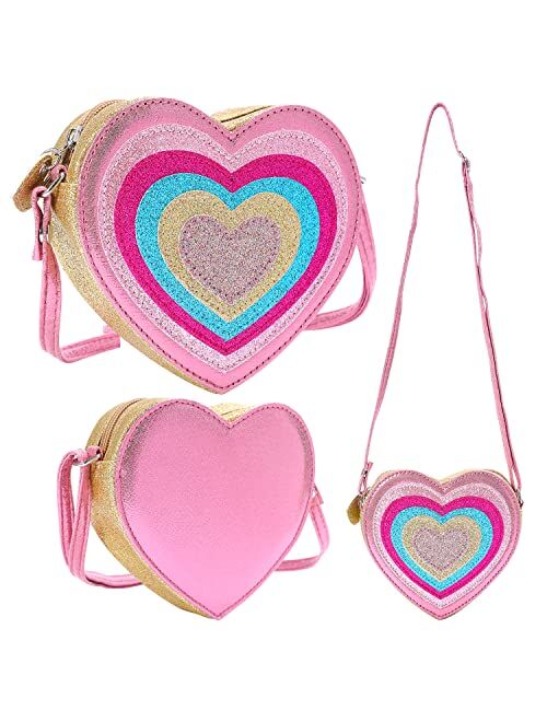 PinkSheep Heart Purse Pink Purse Girls Purse Toddler Purse Kids Purse Girls Purse for Little Girls Shoulder Bag for Girls