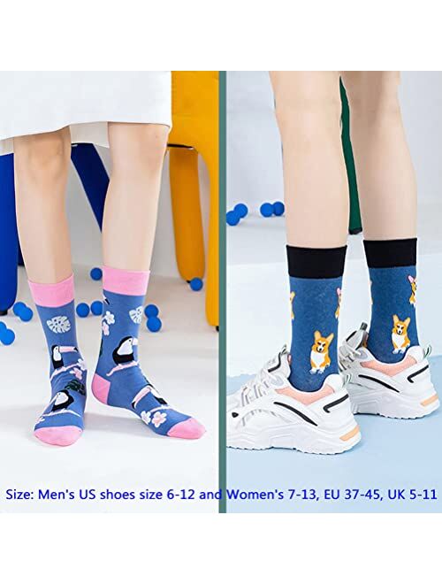 DRASEX Men's Colorful Dress Socks Novelty Funny Fancy Funky Patterned Crew Sock Casual Crazy Socks for Men