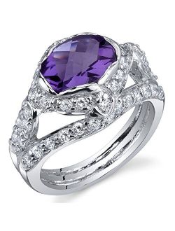 Statuesque 1.50 Carats Amethyst Ring in Sterling Silver Sizes 5 to 9