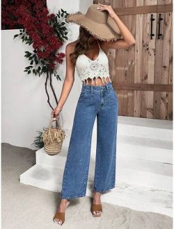 Frenchy High Waist Wide Leg Jeans