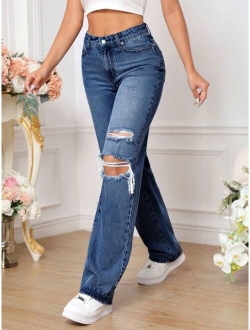 Tall Ripped Straight Leg Jeans