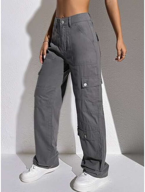 SHEIN Flap Pocket Cargo Jeans