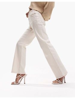 ASOS Petite ASOS DESIGN Petite easy straight jeans in off white