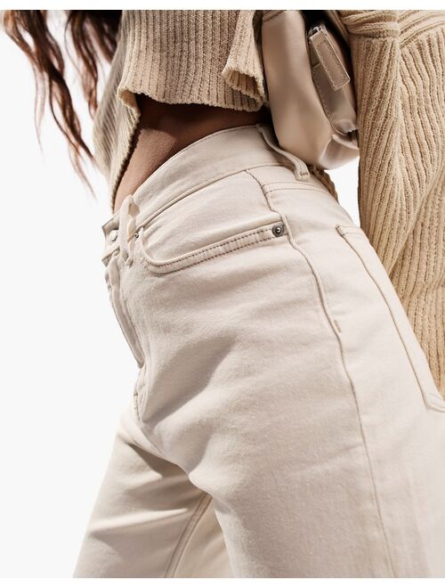 ASOS Petite ASOS DESIGN Petite easy straight jeans in off white