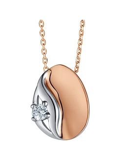 925 Sterling Silver Blushed Charm Pendant Necklace for Women with 17 inch Chain   3 inch extender, Hypoallergenic Fine Jewelry