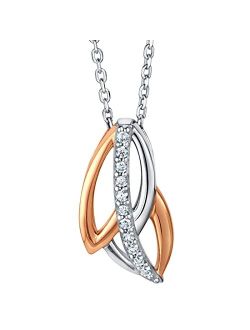925 Sterling Silver Falling Leaves Pendant Necklace for Women with 17 inch Chain   3 inch extender, Hypoallergenic Fine Jewelry