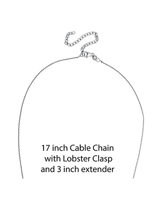 Peora 925 Sterling Silver Open Ellipse Pendant Necklace for Women with 17 inch Chain + 3 inch extender, Hypoallergenic Fine Jewelry