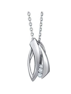 925 Sterling Silver Abstract Twist Pendant Necklace for Women with 17 inch Chain   3 inch extender, Hypoallergenic Fine Jewelry
