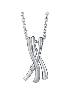 925 Sterling Silver X Pendant Necklace for Women with 17 inch Chain   3 inch extender, Hypoallergenic Fine Jewelry