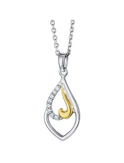 925 Sterling Silver Twisted Teardrop Pendant Necklace for Women with 17 inch Chain   3 inch extender, Hypoallergenic Fine Jewelry