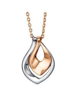 925 Sterling Silver Layered Teardrop Pendant Necklace for Women with 17 inch Chain   3 inch extender, Hypoallergenic Fine Jewelry