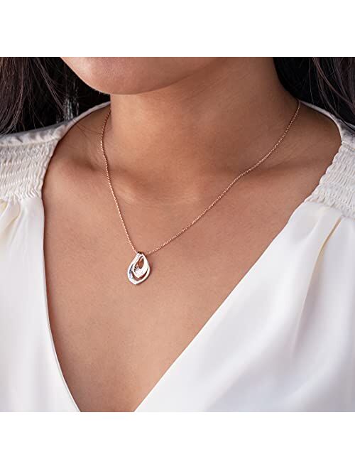 Peora 925 Sterling Silver Layered Teardrop Pendant Necklace for Women with 17 inch Chain + 3 inch extender, Hypoallergenic Fine Jewelry