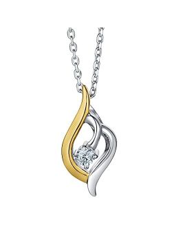 925 Sterling Silver Whimsical Teardrop Pendant Necklace for Women with 17 inch Chain   3 inch extender, Hypoallergenic Fine Jewelry