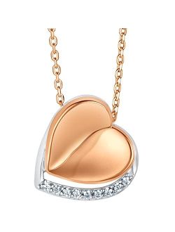 925 Sterling Silver Cupids Heart Pendant Necklace for Women with 17 inch Chain   3 inch extender, Hypoallergenic Fine Jewelry