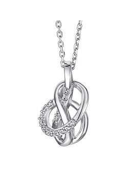 925 Sterling Silver Infinity Link Pendant Necklace for Women with 17 inch Chain   3 inch extender, Hypoallergenic Fine Jewelry
