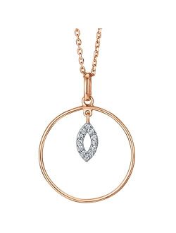 Rose Gold-tone 925 Sterling Silver Pendulum Charm Pendant Necklace for Women with 17 inch Chain   3 inch extender, Hypoallergenic Fine Jewelry