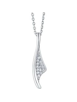 Sterling Silver Calla Lily Pendant Necklace with 17 inch Chain   3 inch extender
