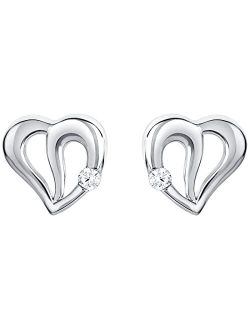 925 Sterling Silver Sweetheart Earrings for Women, Hypoallergenic Fine Jewelry