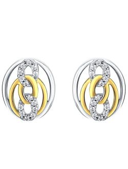 925 Sterling Silver Infinity Links Earrings for Women, Hypoallergenic Fine Jewelry