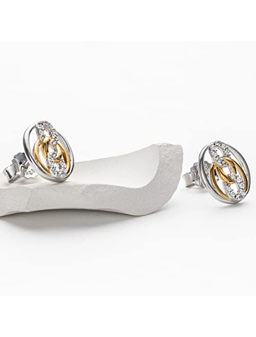 Peora 925 Sterling Silver Infinity Links Earrings for Women, Hypoallergenic Fine Jewelry