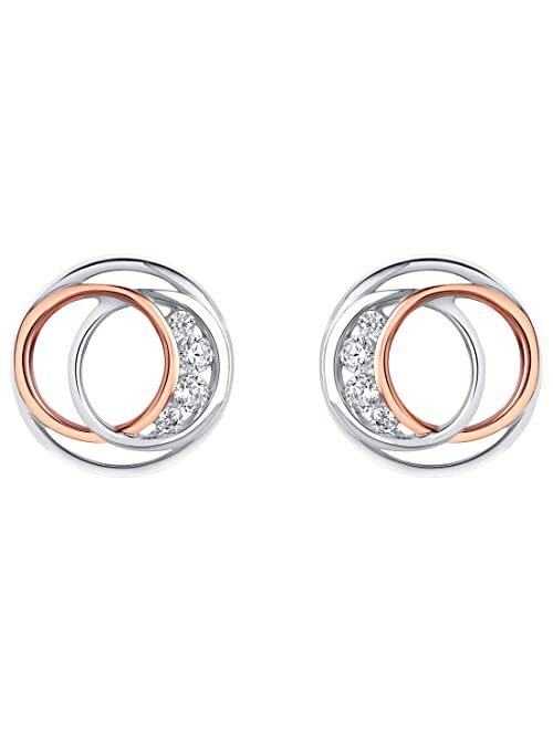 Peora 925 Sterling Silver Infinity Rings Earrings for Women, Hypoallergenic Fine Jewelry
