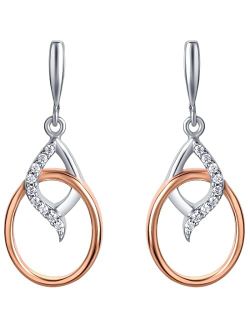 925 Sterling Silver Regal Marquise Shape Dangle Earrings for Women, Hypoallergenic Fine Jewelry