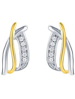 925 Sterling Silver Criss-Cross Earrings for Women, Hypoallergenic Fine Jewelry