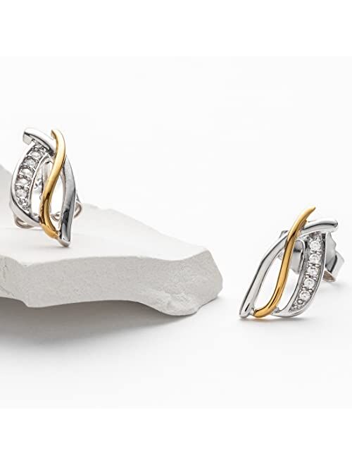 Peora 925 Sterling Silver Criss-Cross Earrings for Women, Hypoallergenic Fine Jewelry