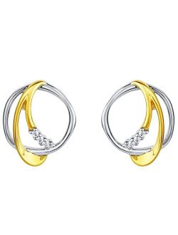 925 Sterling Silver Swirled Organic Ring Earrings for Women, Hypoallergenic Fine Jewelry