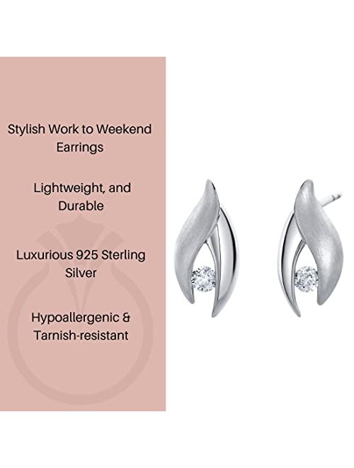 Peora 925 Sterling Silver Ribboned Medallion Earrings for Women, Hypoallergenic Fine Jewelry