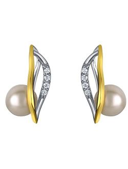 Freshwater Cultured Pearl Teardrop Earrings for Women in 925 Sterling Silver, Hypoallergenic Fine Jewelry