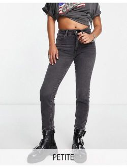 Only Petite Emily straight leg jeans in washed gray