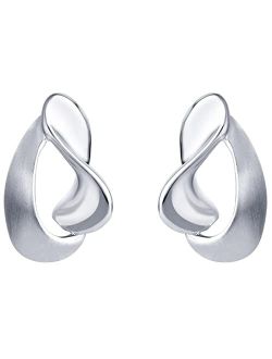 925 Sterling Silver Curled Open Dewdrop Earrings for Women, Hypoallergenic Fine Jewelry